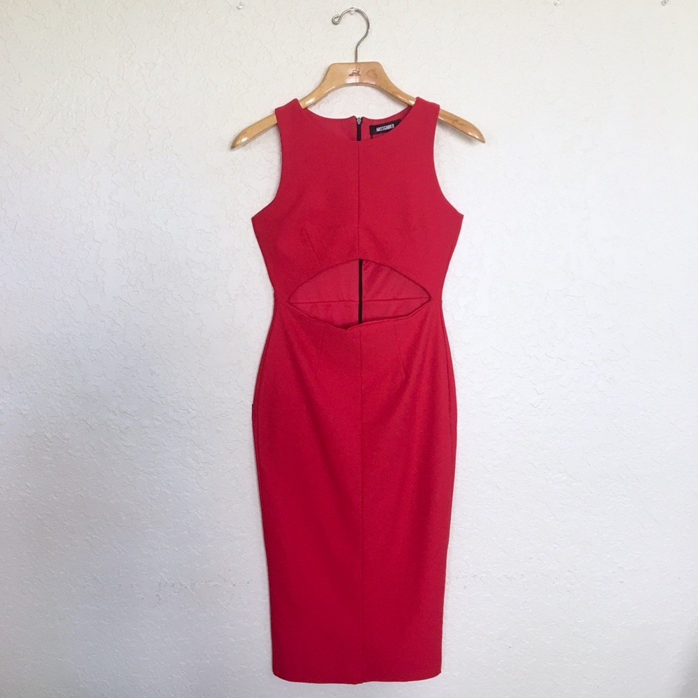 Missguided Cutout Waist Midi Bodycon Dress